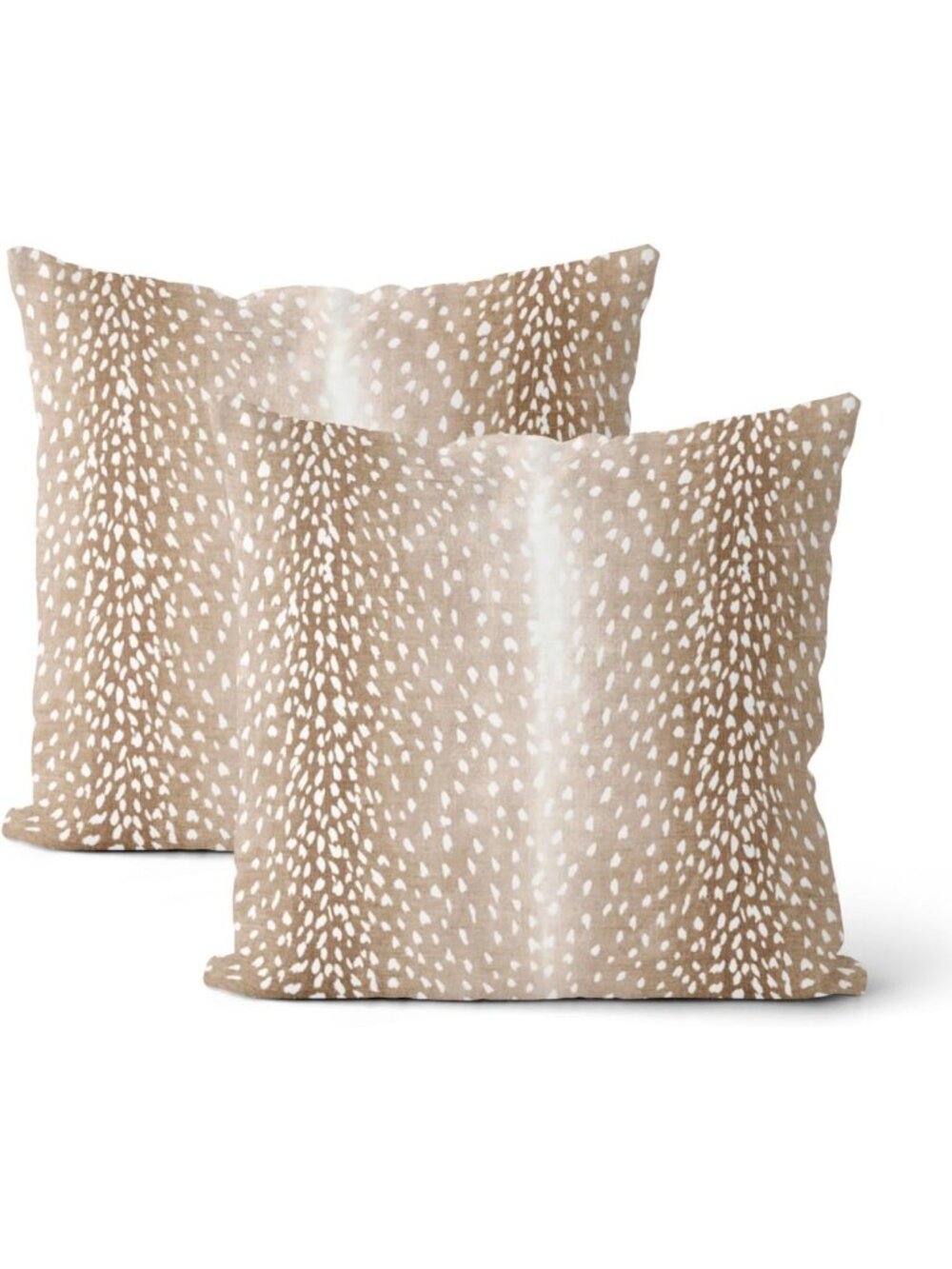 Set of 2 Deer Print Pillow Covers 20x20 Inch Soft Cotton Throw Pillows for Home